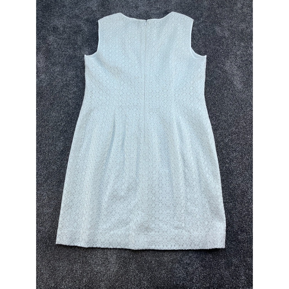 Tahari Arthur Levine Womens Solid Sheath Dress, Off-White, 12P Small stain‎ pics - Picture 8 of 8